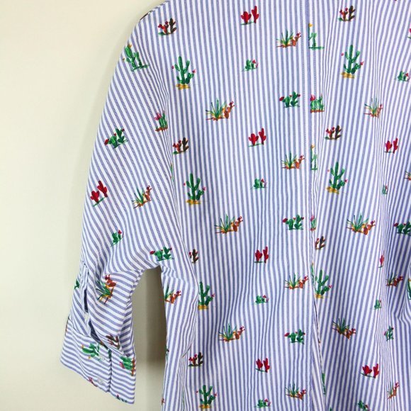 ZARA Cactus Button Up Striped Oversized Shirt - Picture 5 of 12